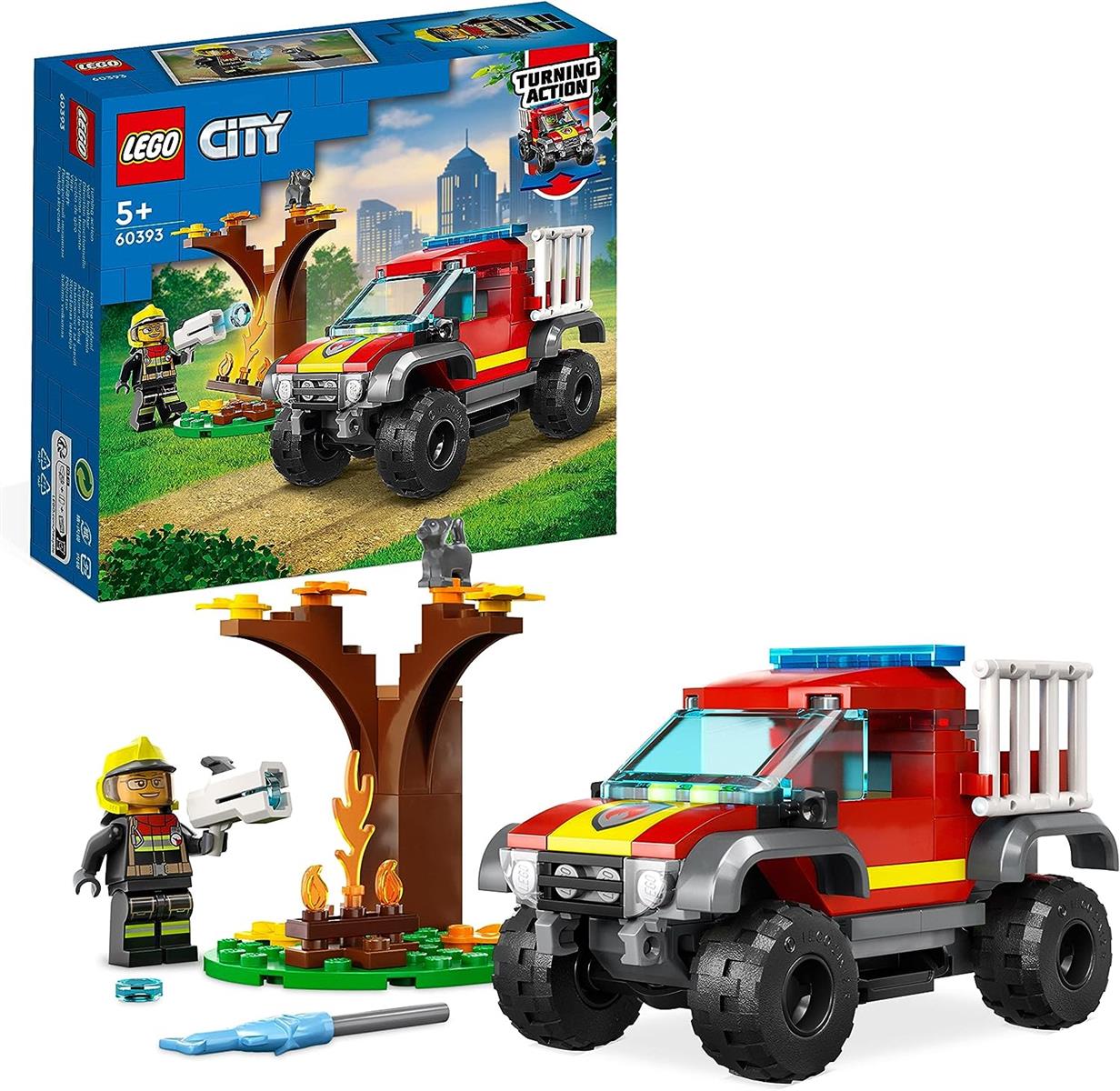 LEGO 60393 City Feuerwehr Pickup Set Feuerwehr Spielzeugauto Mit Feuerwehr-Einsatzkraft Minifigur LEGO-Bausteine LEGO-Sets LEGO-Steine Bausteine Sets Steine