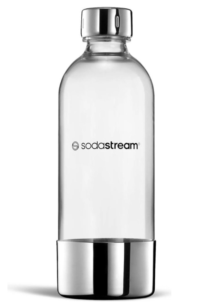 Wasserflasche, SodaStream, Klar, Glas, Metallic
