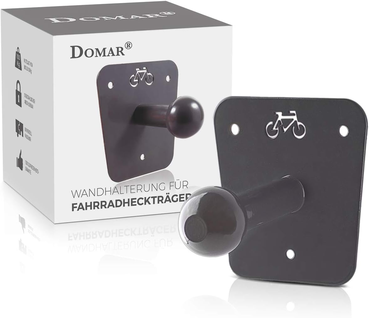 Fahrrad-Wandhalterung, Heckträgerhalter, Metall, schwarz, Wandmontage
