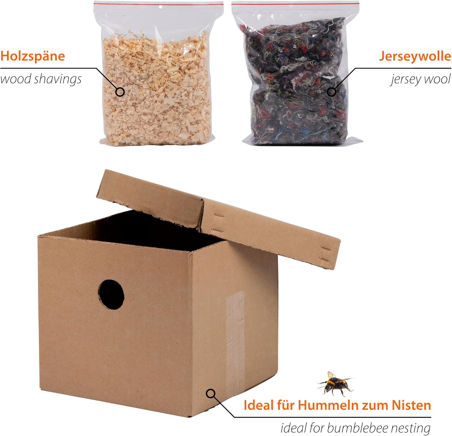 Dobar Luxus-Insektenhotels Hummelkasten Füllmaterial Austauschset – Nistmaterialien für Hummelkästen
