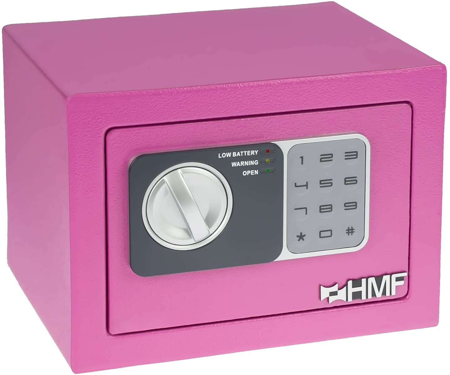Elektronischer Tresor, pink, Zahlentastatur, Drehgriff, Metallgehäuse