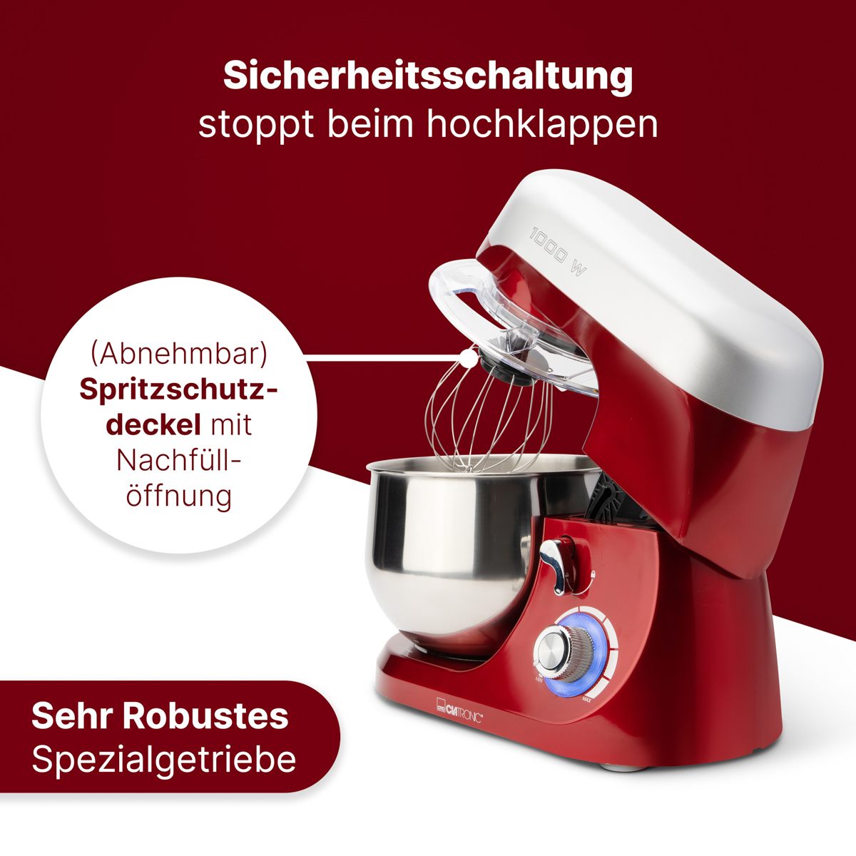 Clatronic Knetmaschine KM 3709 rot
