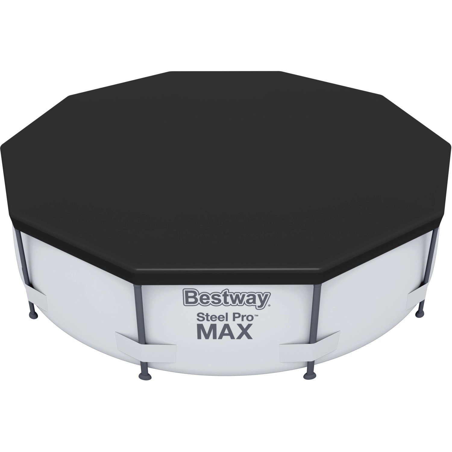 Bestway PVC Abdeckplane für Pools Ø 305 cm Schwarz rund