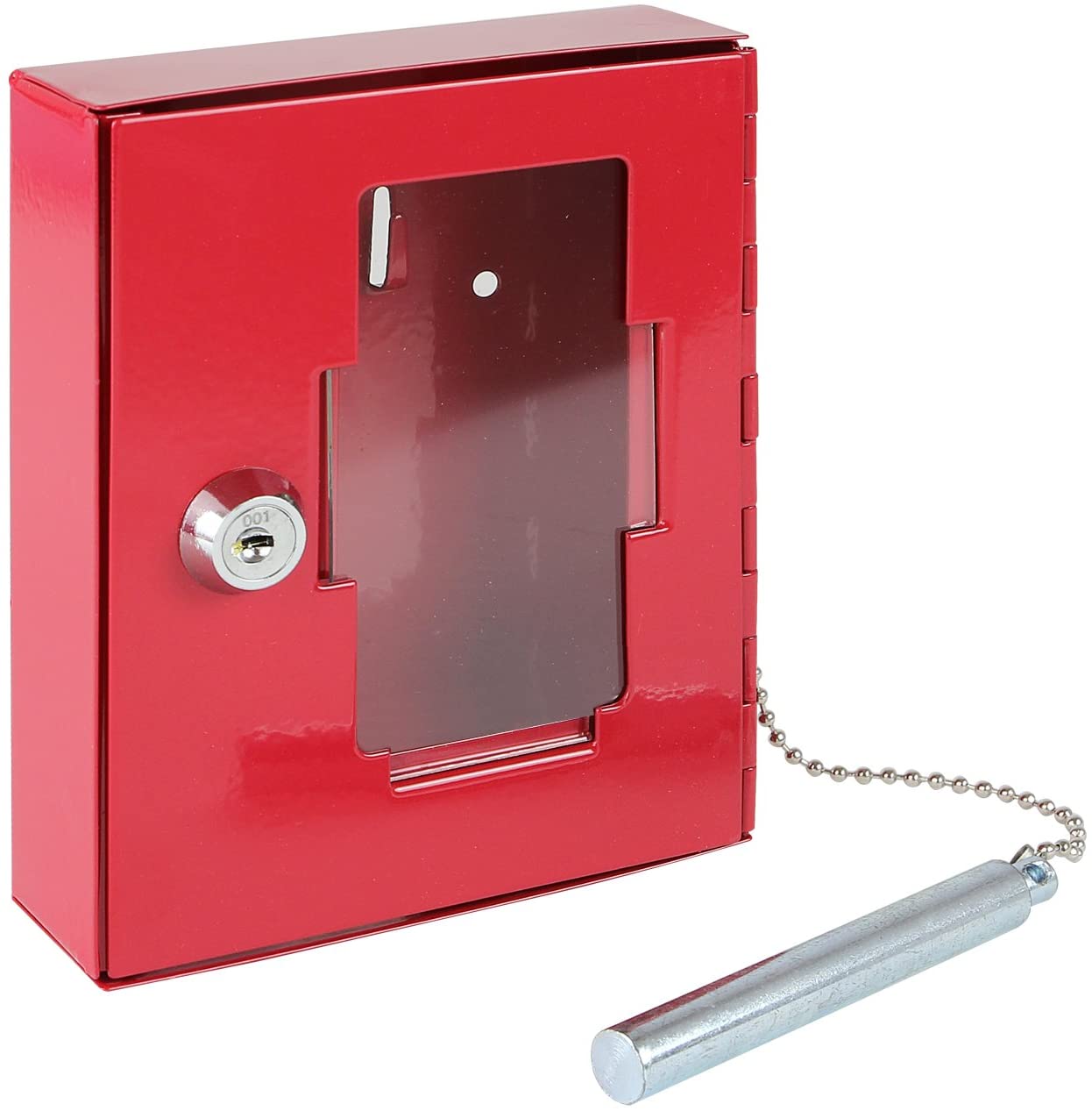 HMF Notschlüsselkasten rot mit Hammer
