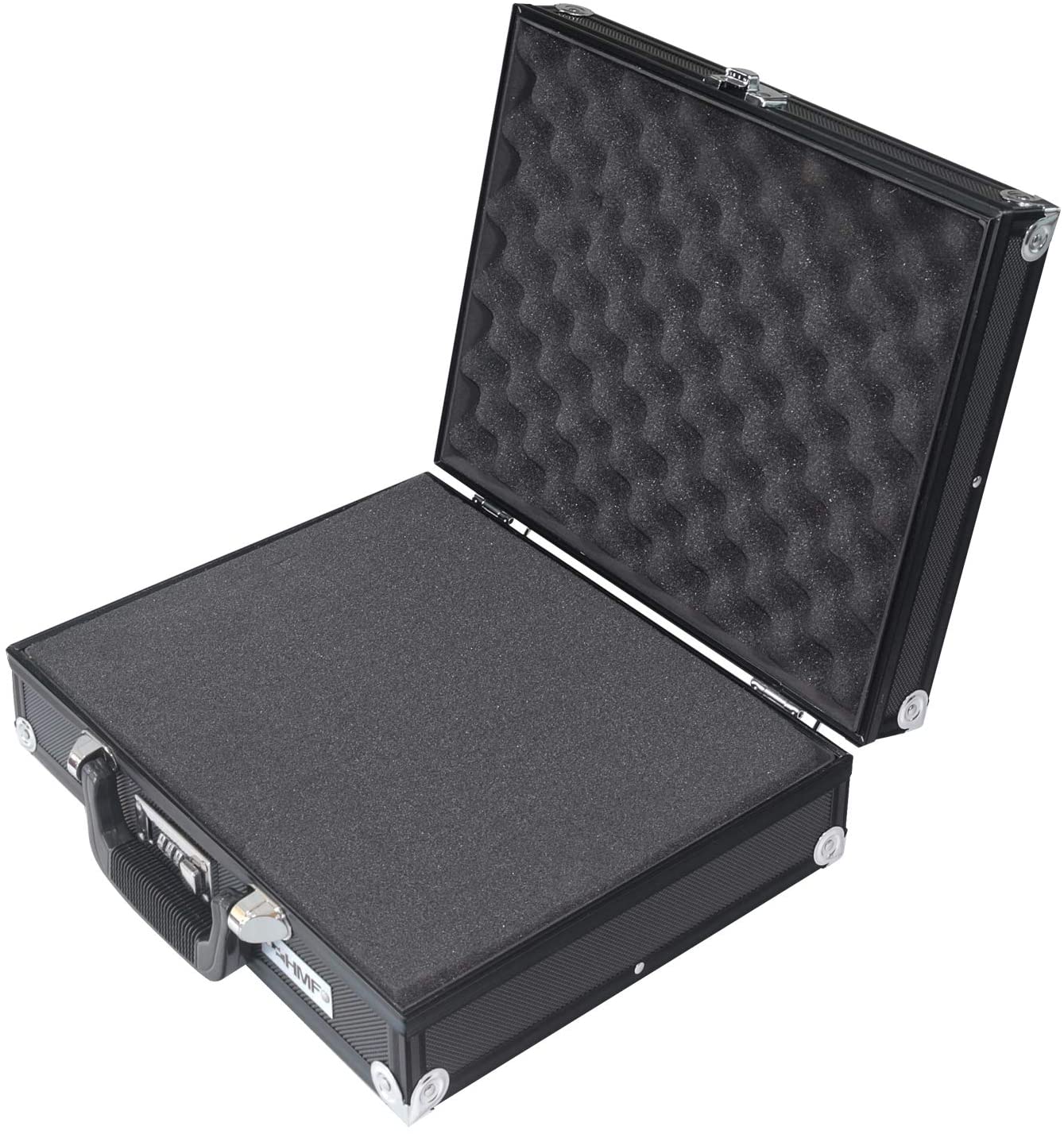 HMF Alu Fotokoffer Waffenkoffer mit Rasterschaumstoff schwarz #2267