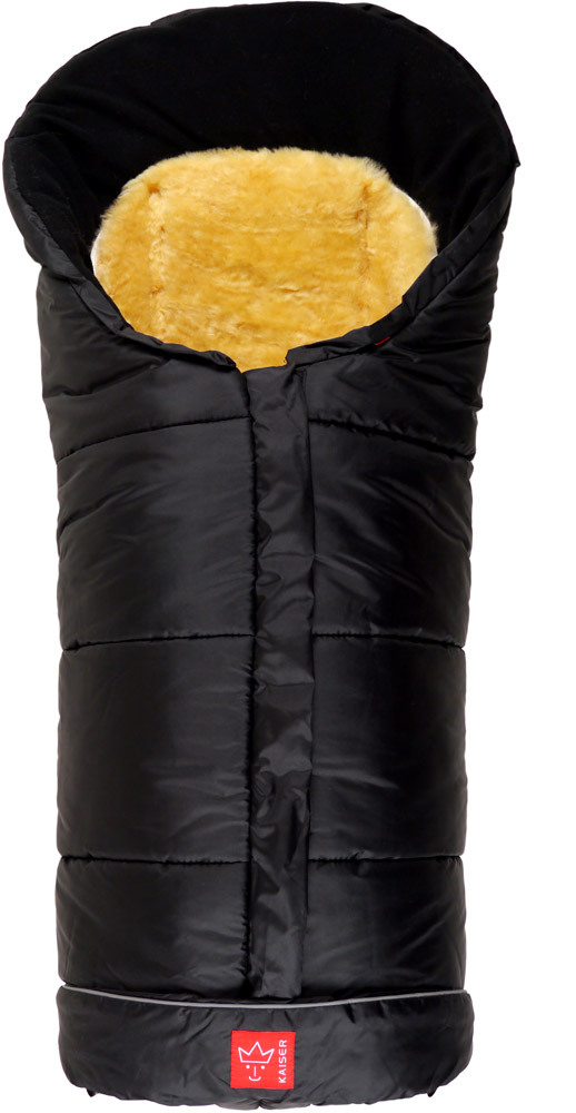 KAISER 65711725 Thermo Fußsack Sheepy mit Lammfelleinlage, schwarz