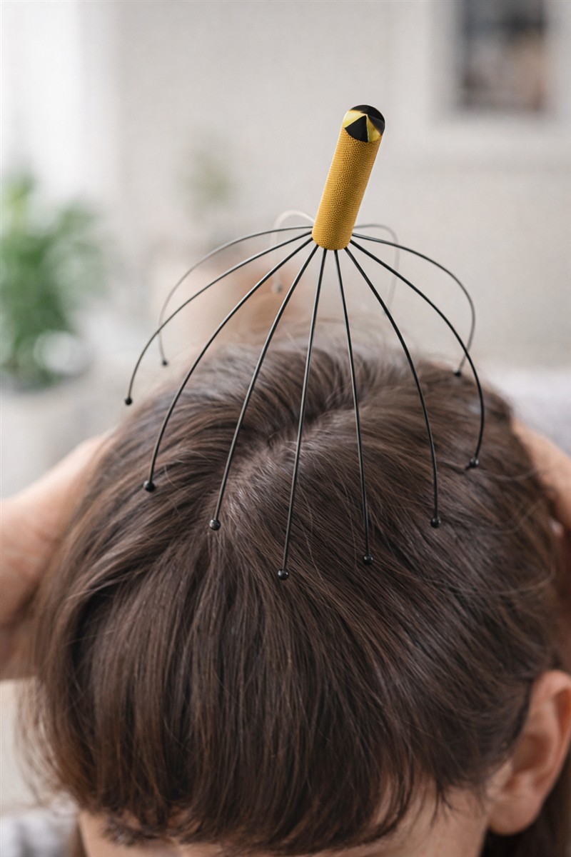 Kopfmassage, Haarbürste, Haarpflege, Kopfhautbürste, Haare