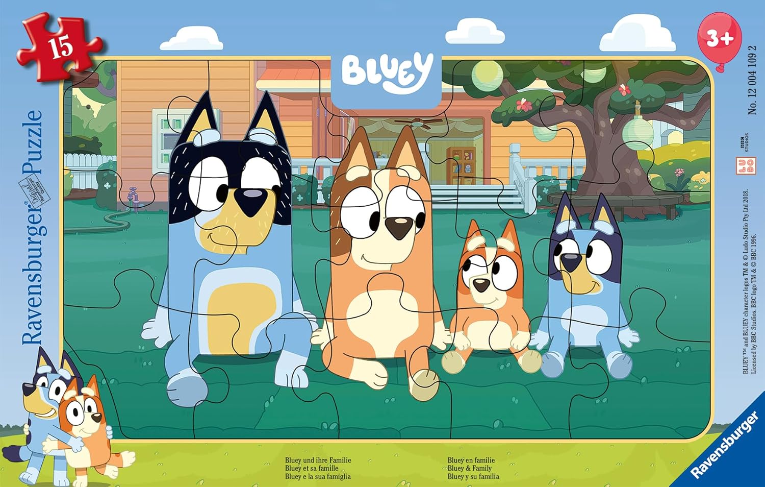 Ravensburger Kinderpuzzle 12004109 Bluey und ihre Familie Rahmenpuzzle Puzzle