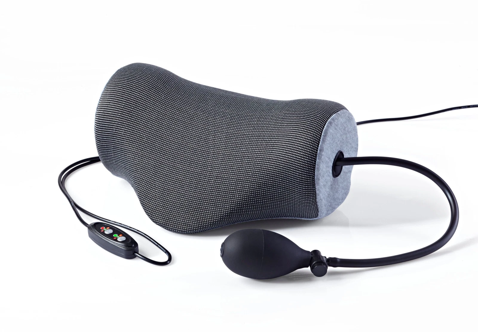 Massagekissen, Nackenkissen, elektrisch, mit Kabel, grau gemustert