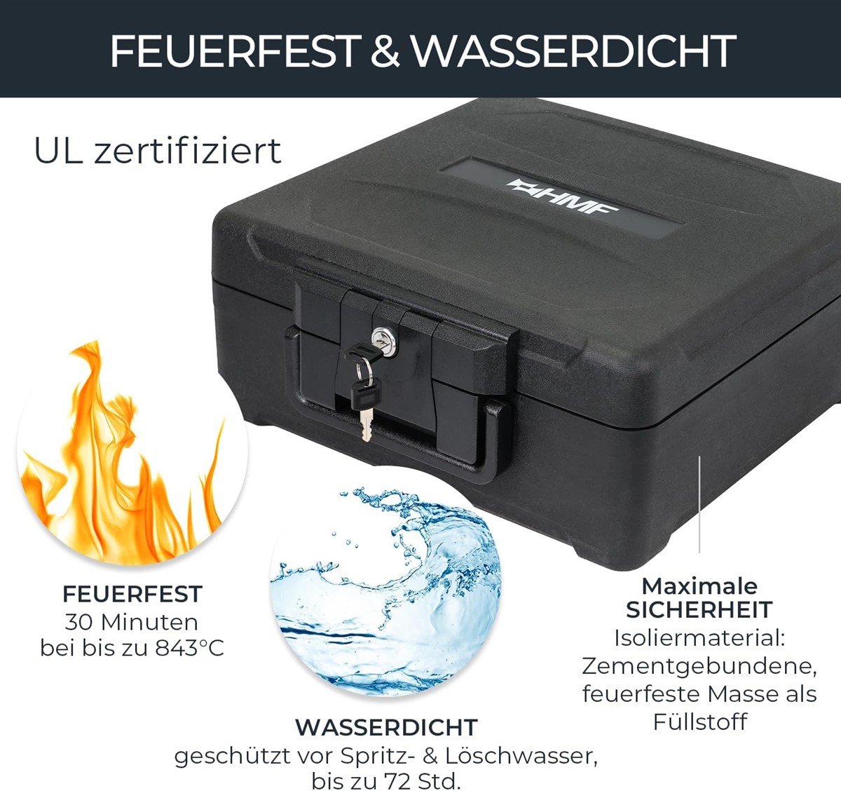 Koffer, Sicherheitsfach, Zollverschluss, Kunststoff, Isolierung