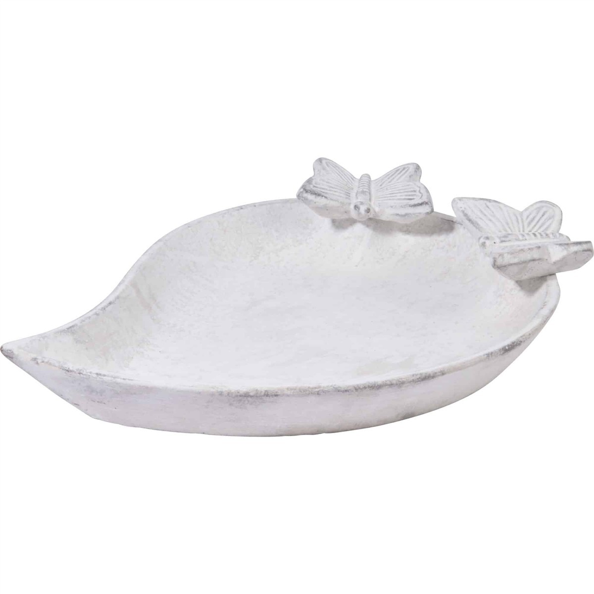 serving dish, weiße schale,  Bootförmige schale, schmetterlingsverzierungen, steinzeug