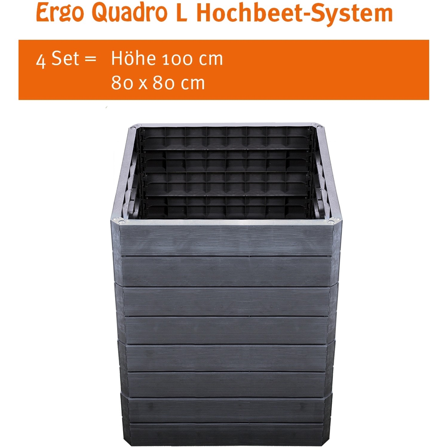 Garantia Hochbeet System Ergo Quadro L 80 cm x 80 cm