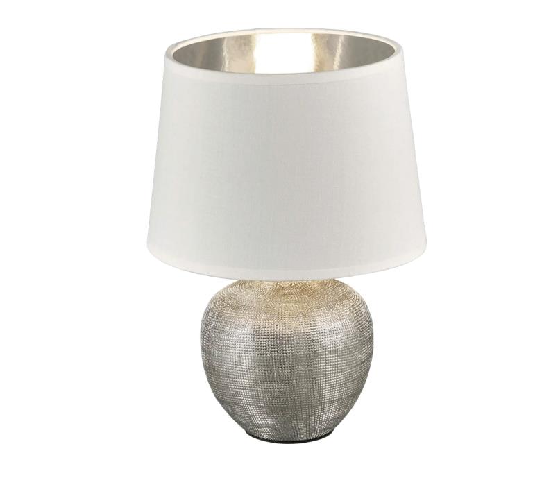 Trio Tischleuchte Luxor H: 26 cm Weiß-Silber