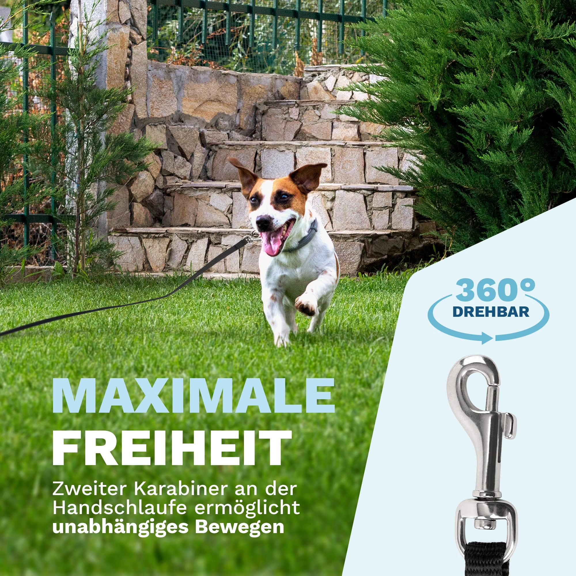 SCHLEPPLEINE 5M – Lange Leine Hund für Training & Freilauf – Schleppleine Kleine Hunde extra leicht & robust für Hunde und Katzen – Schwarz