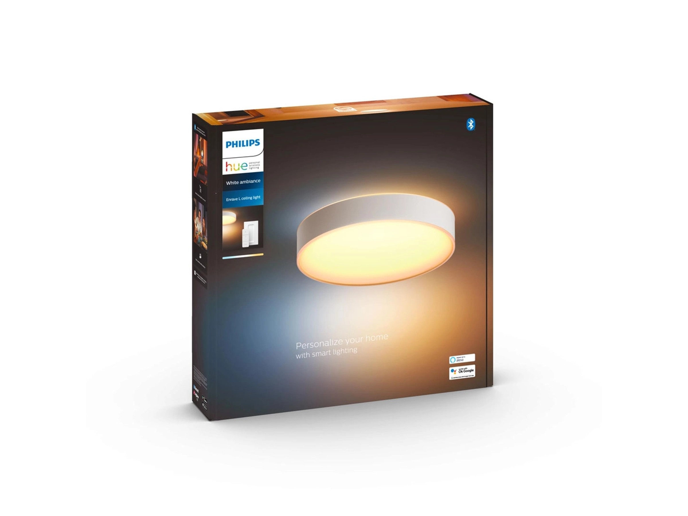Philips Hue Deckenleuchte Enrave L White Ambiance Weiß 3.300 lm inkl. Dimmer