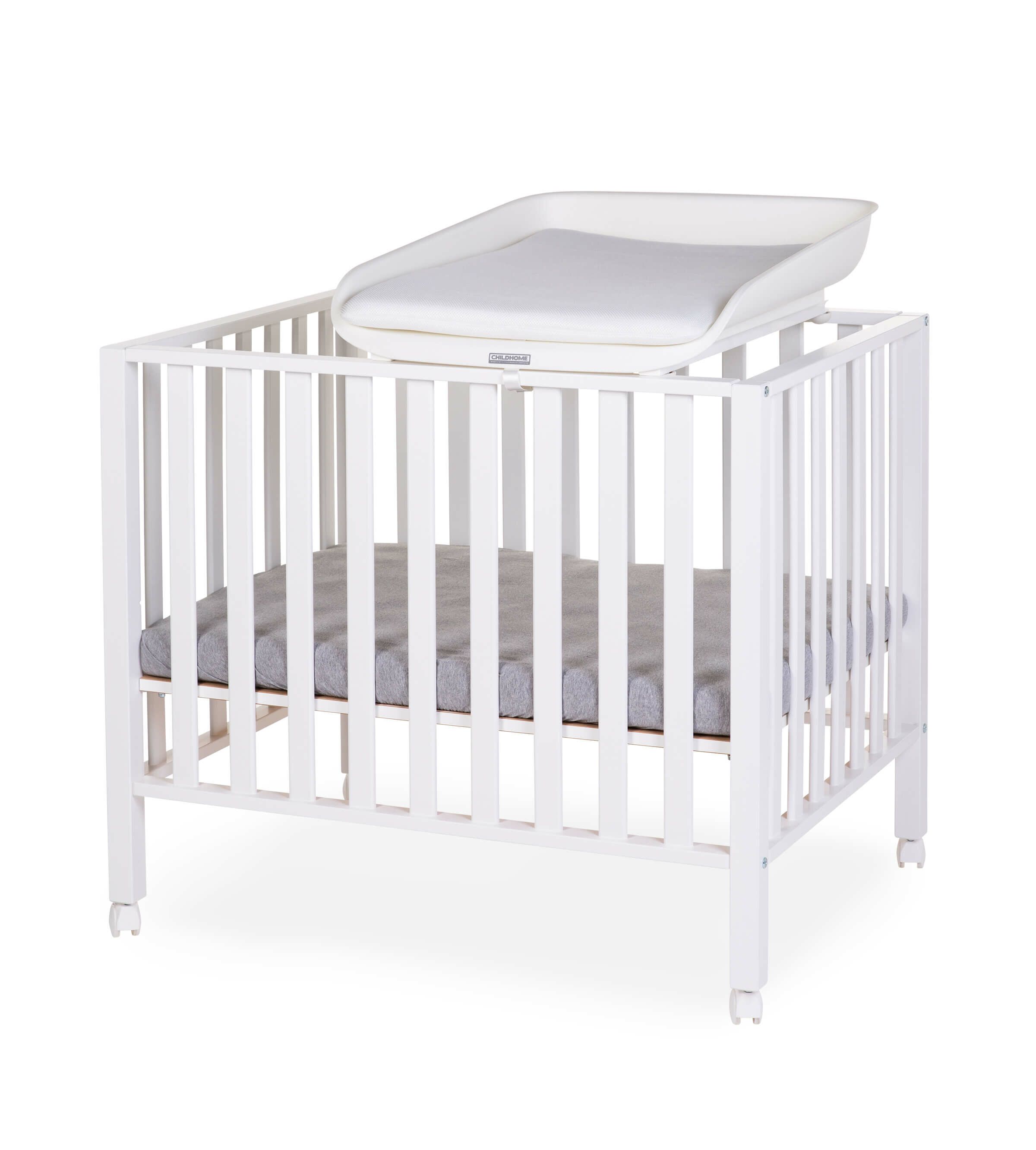 Childhome EVOLUX Wickelaufsatz für Bett Laufgitter weiß