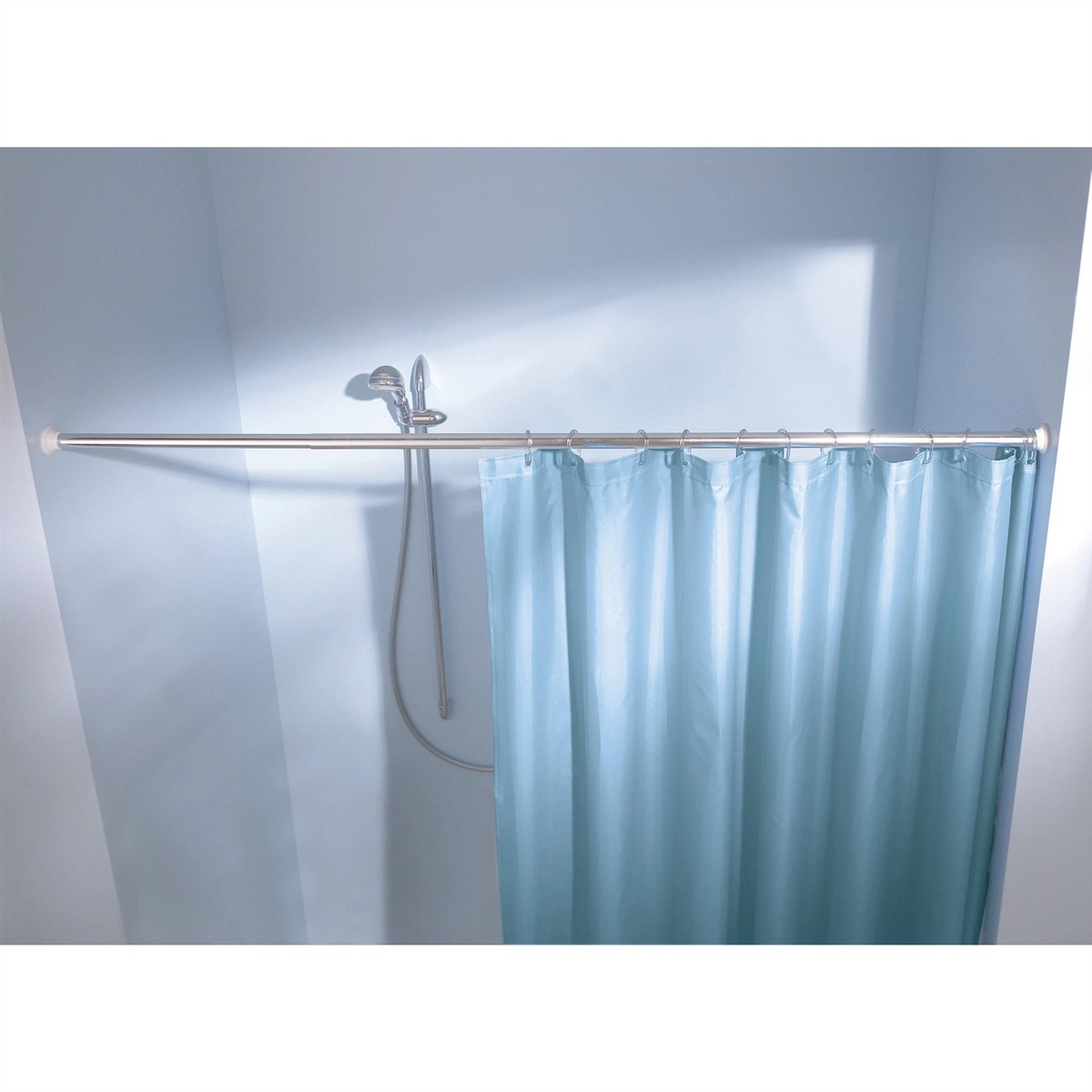Duschvorhang, Badezimmer, Stangensystem, Handbrause, Glatter Stoff