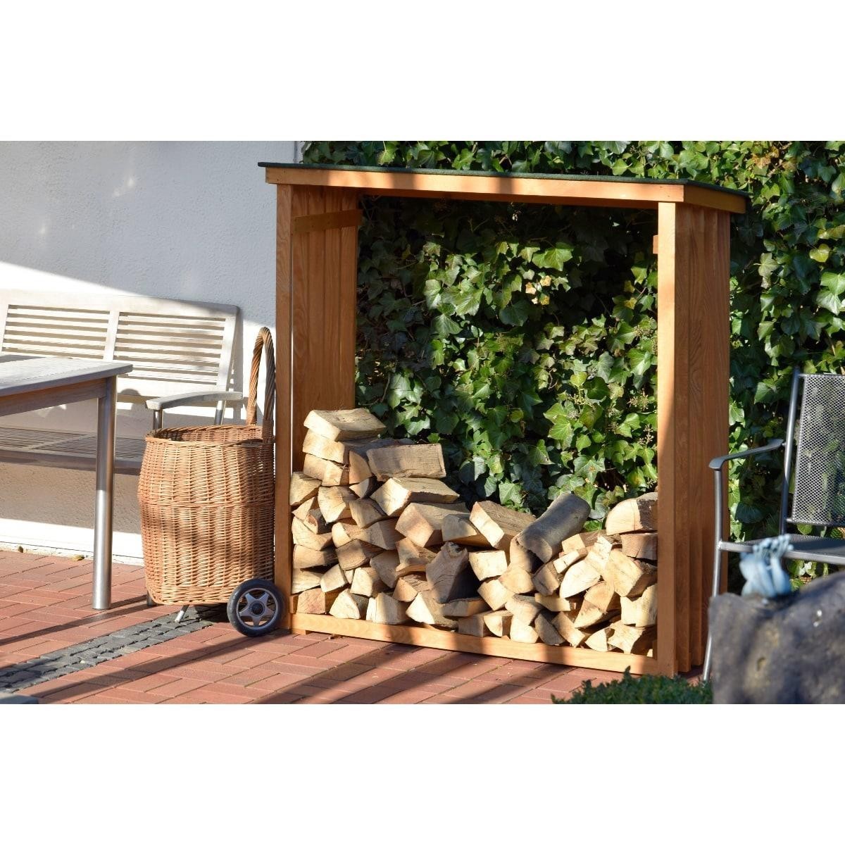 Holzfeuerholz, Feuerholzregal, Holzkonstruktion, Holzbrennholz, Gartenoutdoor