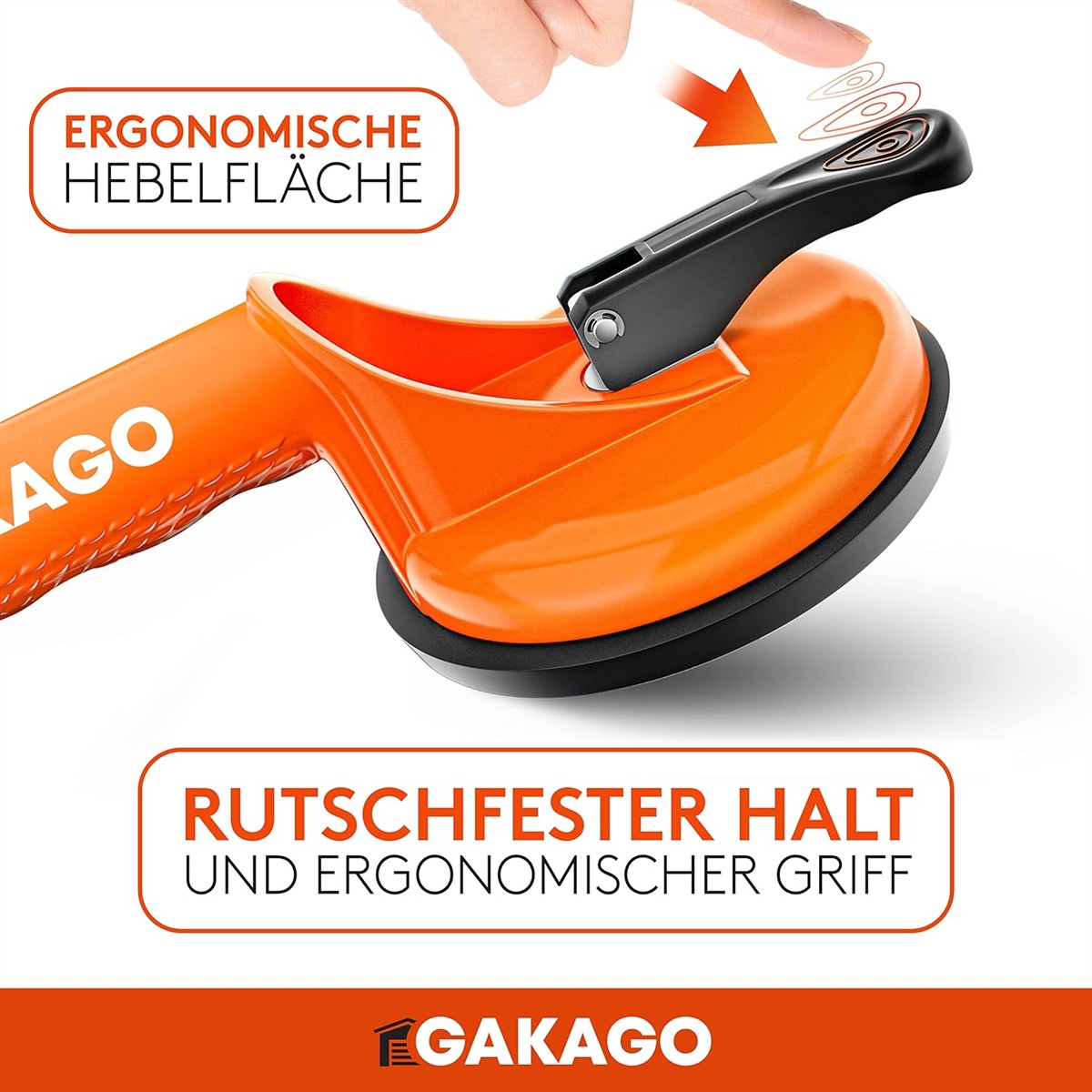 Tragbarer Schleifer, Rutschfester Griff, Ergonomischer Griff, Orangenes Werkzeug, Schleiferbasis