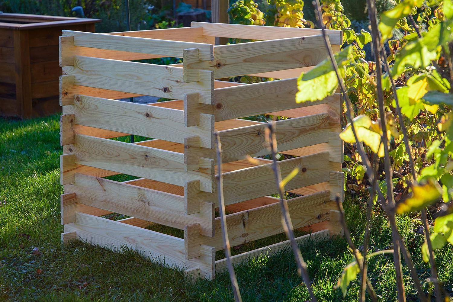 Dobar Komposter Stecki Holz-Komposter mit Stecksystem Kompostbehälter Gartenkomposter 320L