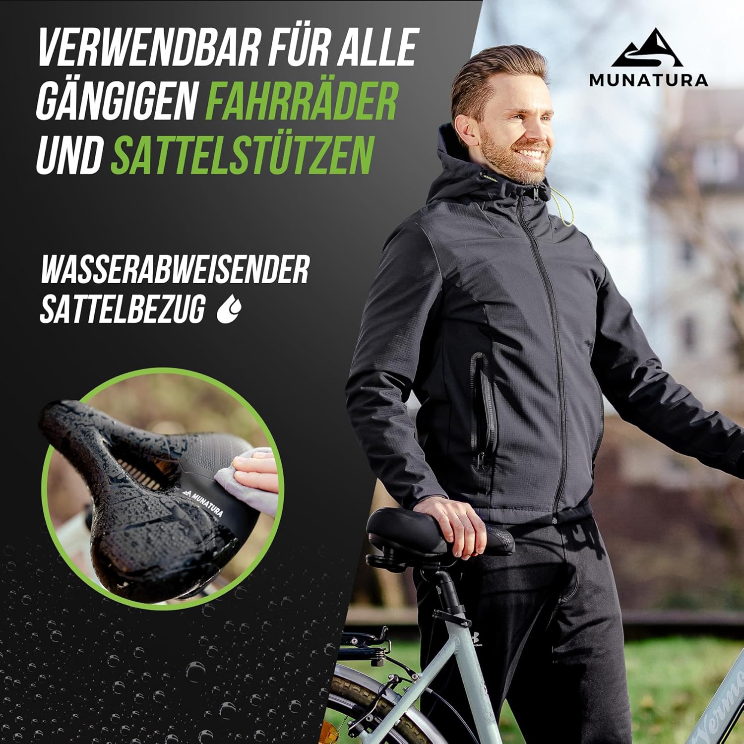 MUNATURA Fahrradsattel mit Memory Foam Fahrradsattel Sattel City