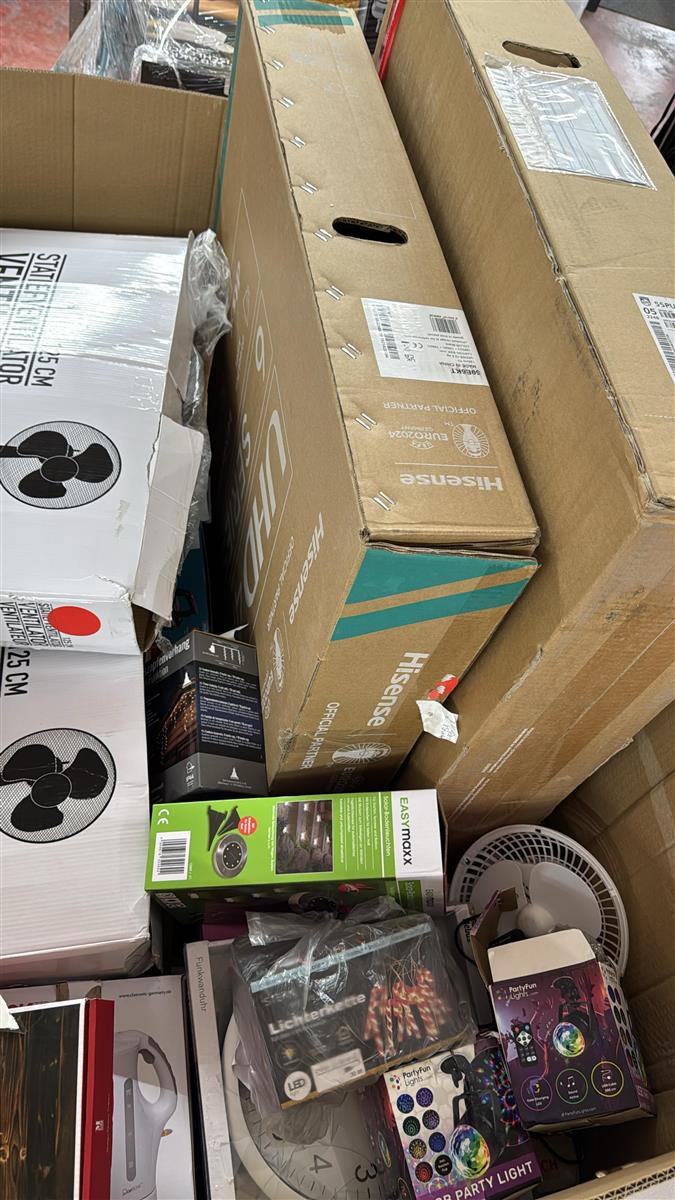 1x defekte Elektro PALETTE RETOUREN Cleanmaxx Hisense Fernseher Kaffeevollautomat