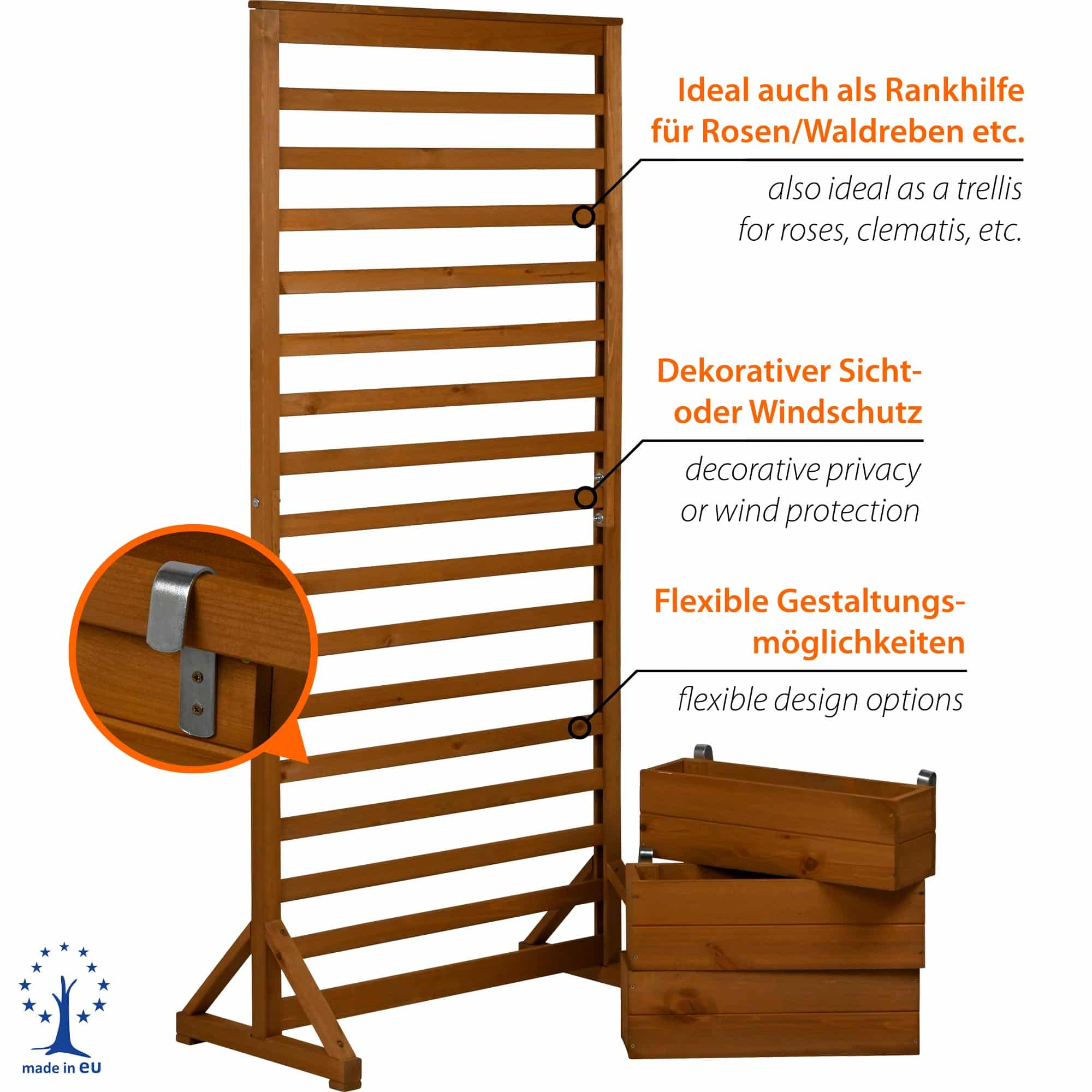Holzrankgitter, Gartenrankhilfe, Flechtwerk, Windschutz, Dekorationsschutz