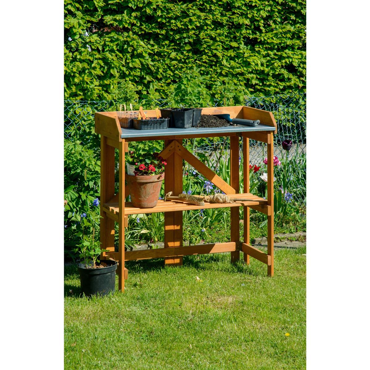Dobar Klappbarer Pflanztisch Gärtnertisch Blumentisch Umtopftisch Holz