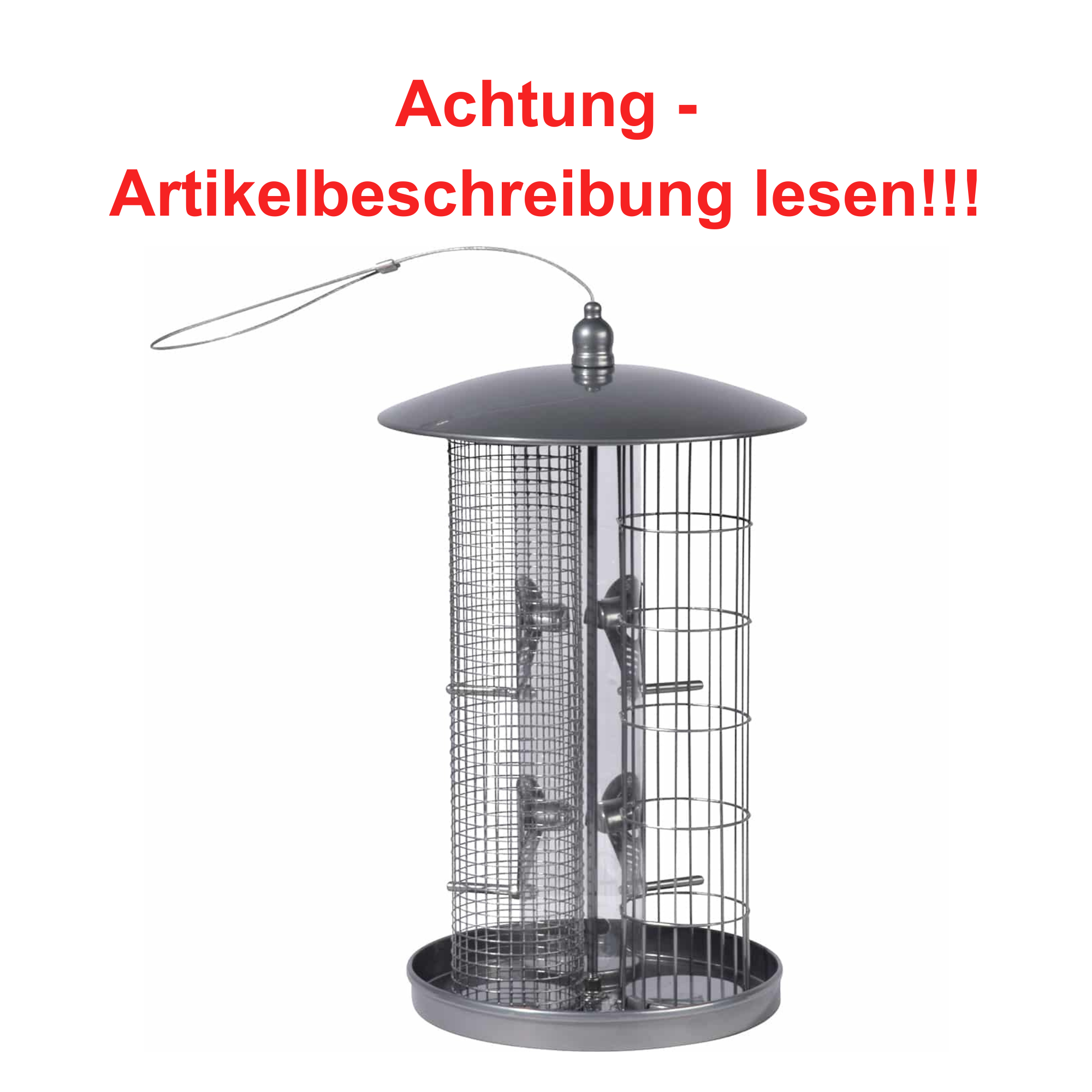 Dobar Multifunktions Futtersäule mit 3 Kammern Metall #D217