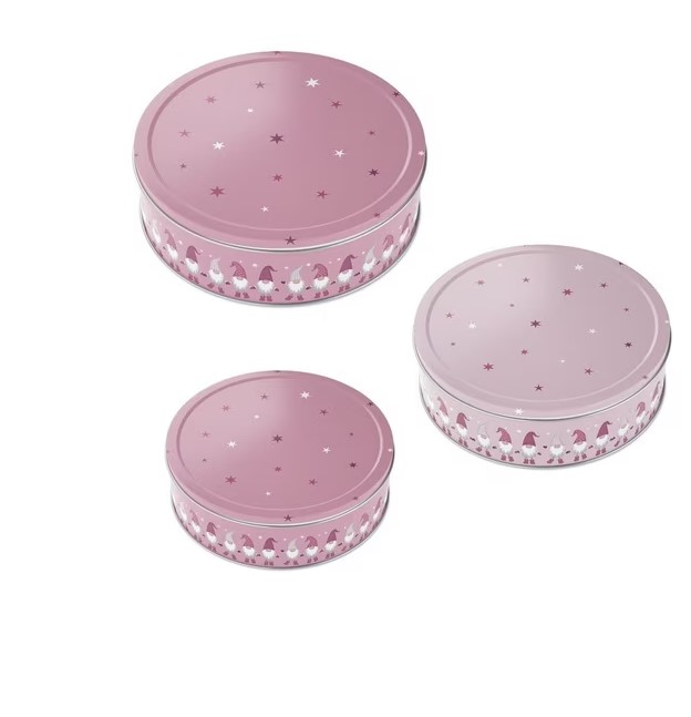 3er Set Keksdosen Gebäckdose Vorratsdose Aufbewahrung rosa