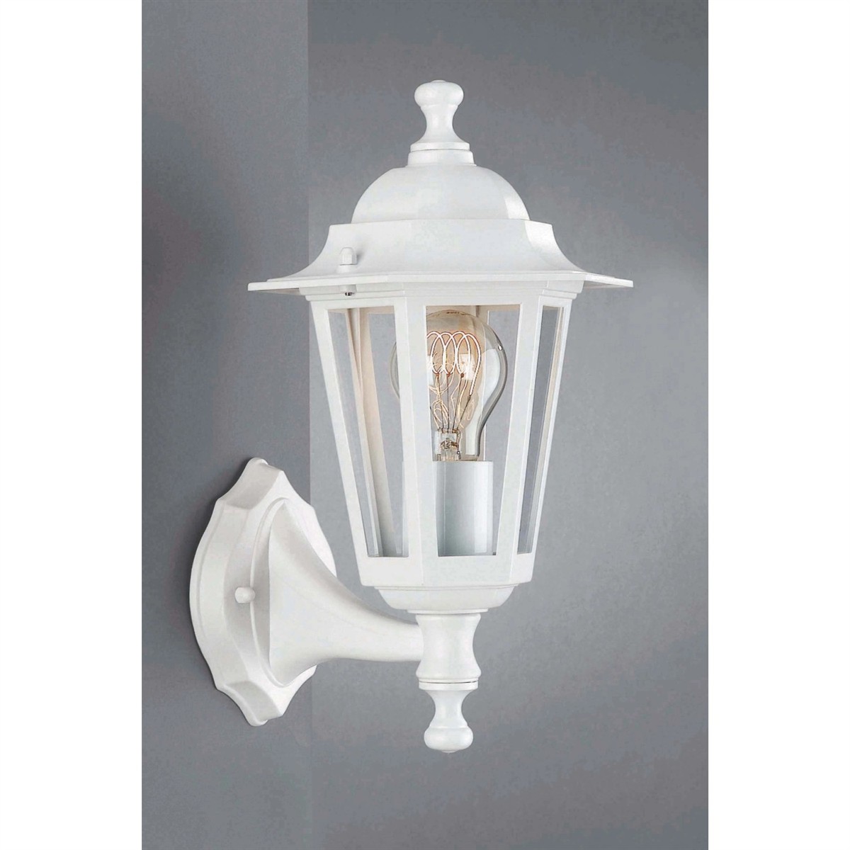 Außenwandlampe, Laterne, Weiß, Glühbirne, Außenbeleuchtung