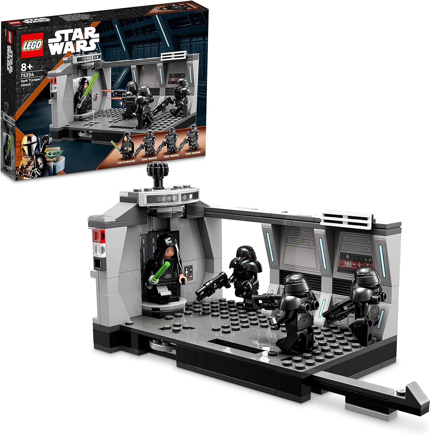 LEGO 75324 Star Wars Angriff der Dark Trooper Set mit Luke Skywalker Lichtschwert Dark Troopers Minifiguren The Mandalorian Serie Spielzeug für Kinder LEGO-Bausteine LEGO-Sets LEGO-Steine Bausteine Sets Steine