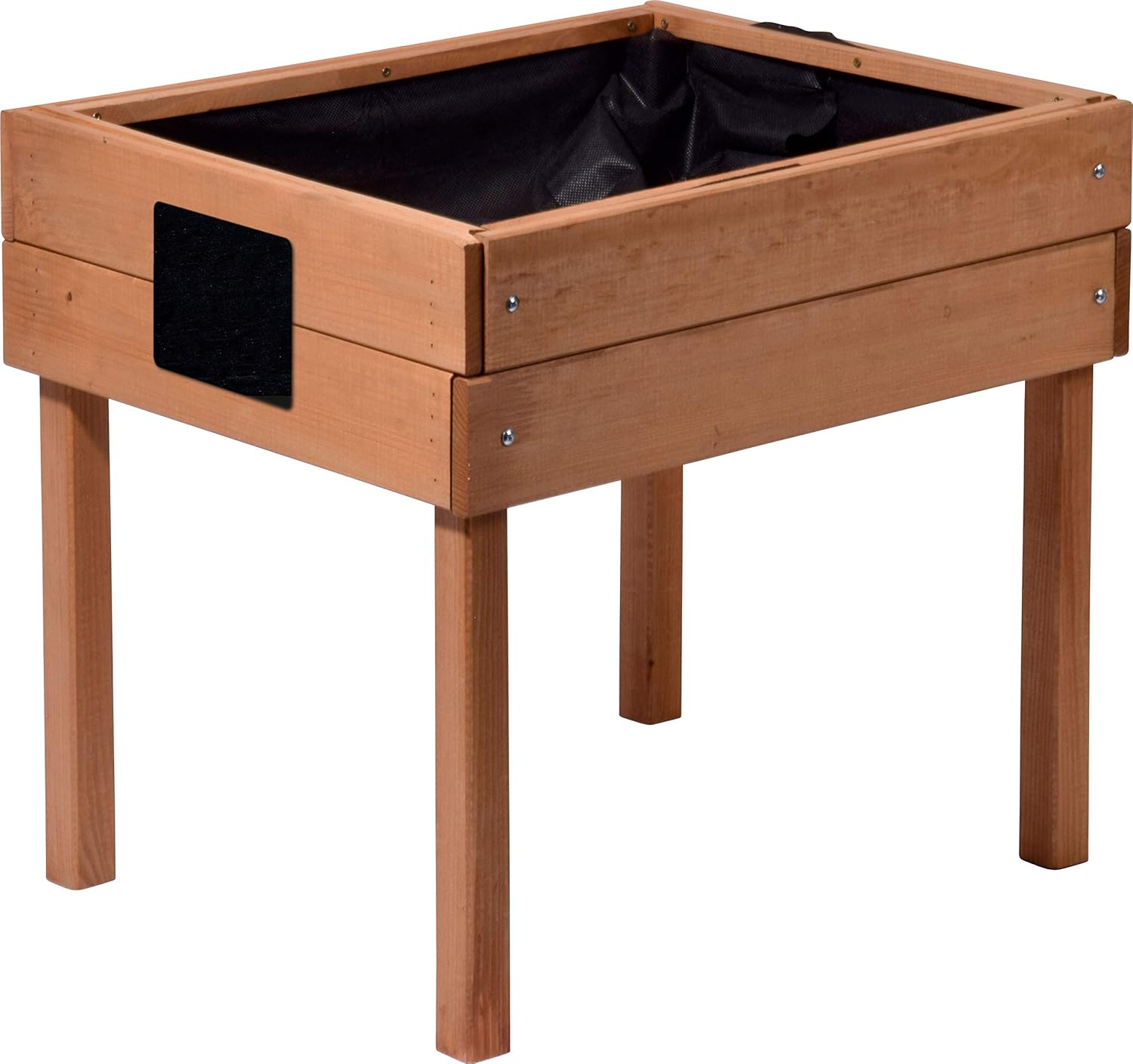 dobar Kinderhochbeet mit Kreidetafel Mini Hochbeet Holz | erhöhter Pflanzkasten für Kinder | Salatbeet auf Stelzen | Kleines Kräuterbeet Garten/Terrasse/Balkon 50 x 40 x 45 cm Braun