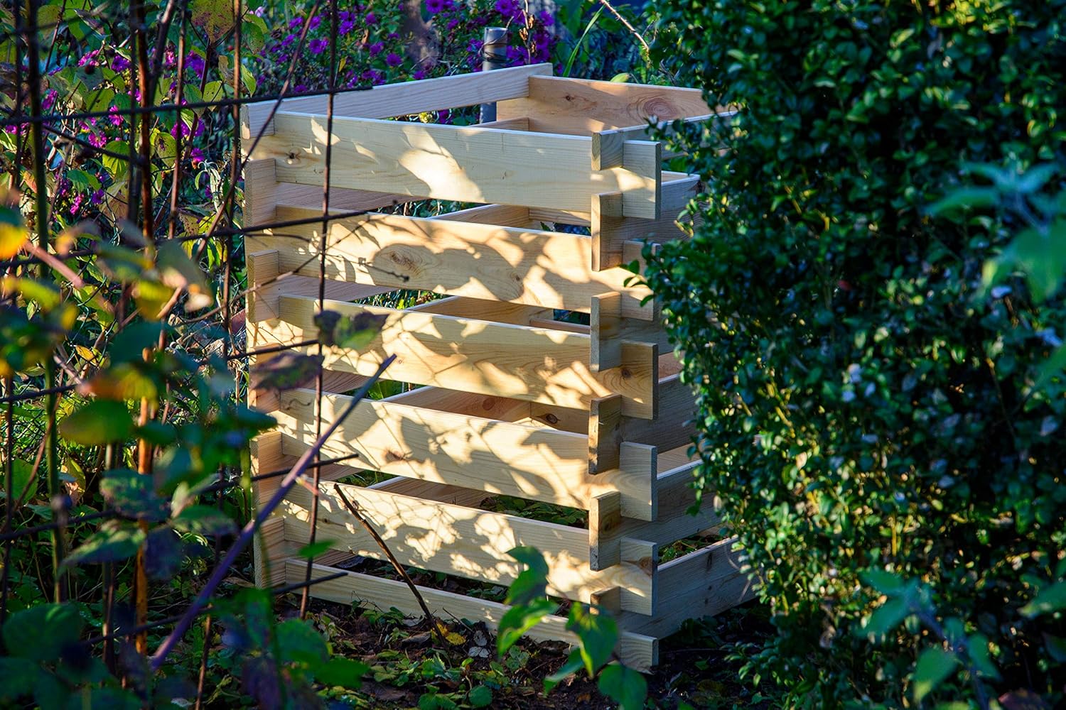 Dobar Komposter Stecki Holz-Komposter mit Stecksystem Kompostbehälter Gartenkomposter 320L