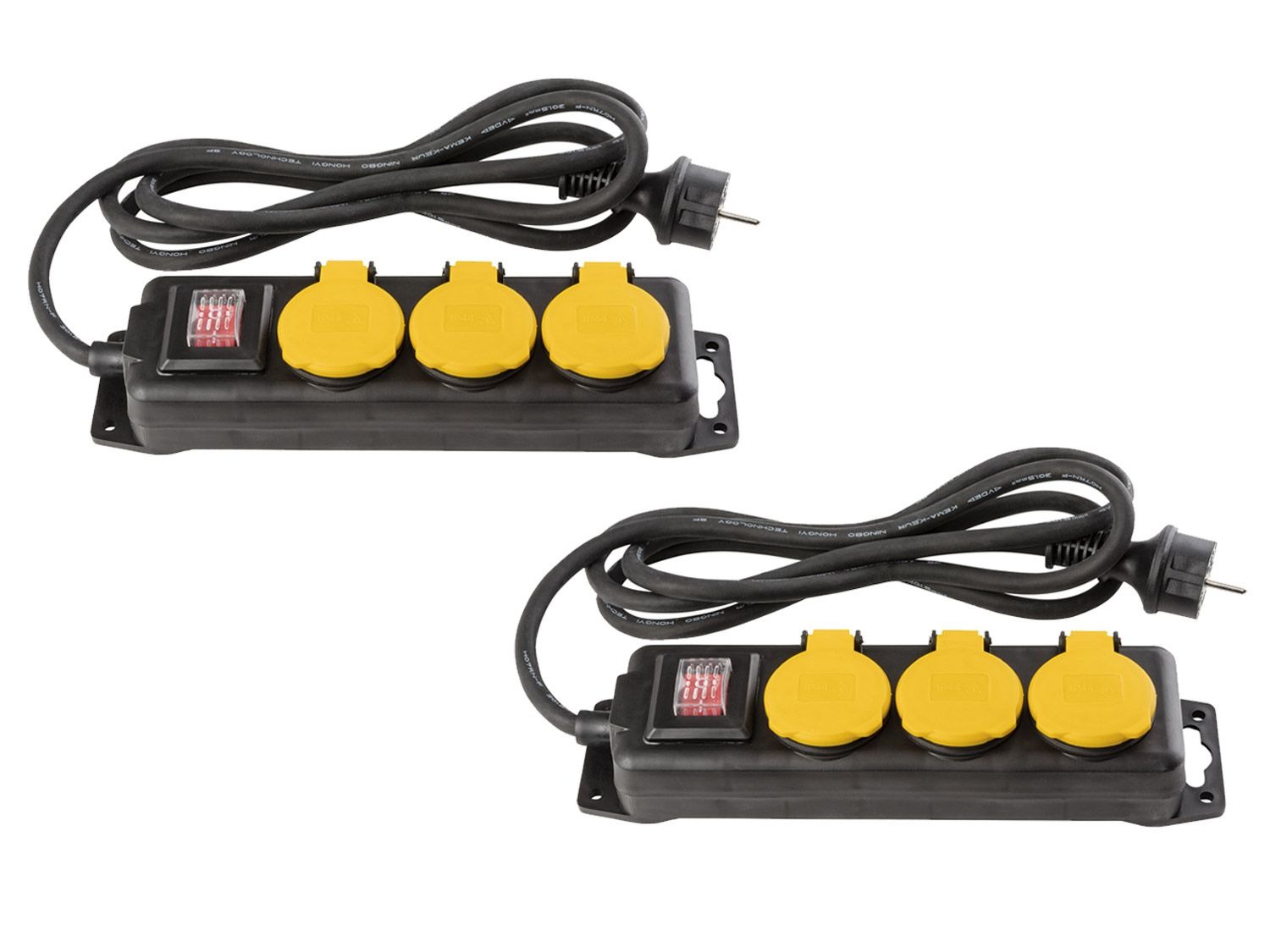 POWERFIX Multiprise 2x3er + 1x 6er Steckdosenleiste Kabellänge 1,4m
