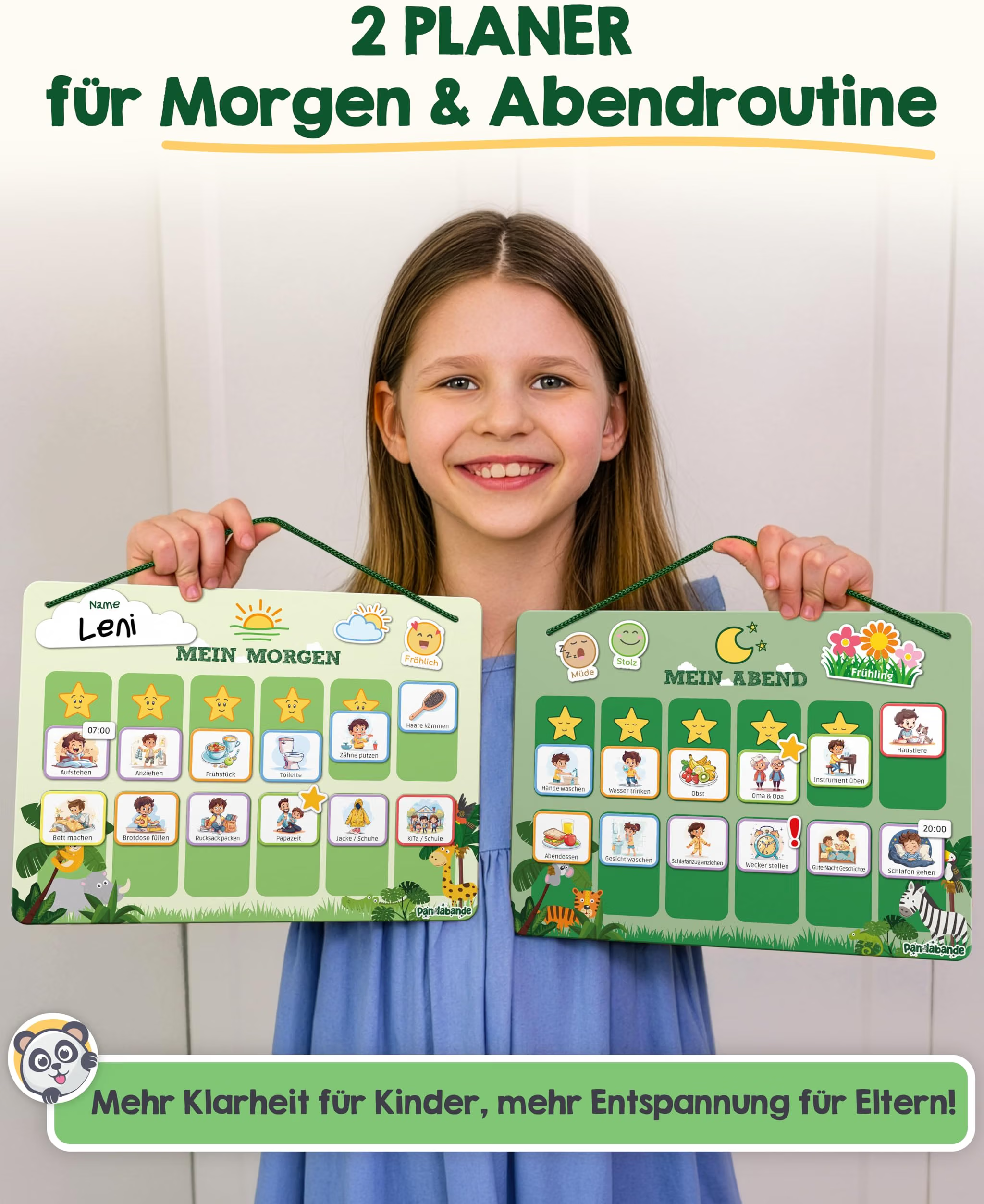 Planer, Morgen, Abendroutine, Kinder, Lernboard