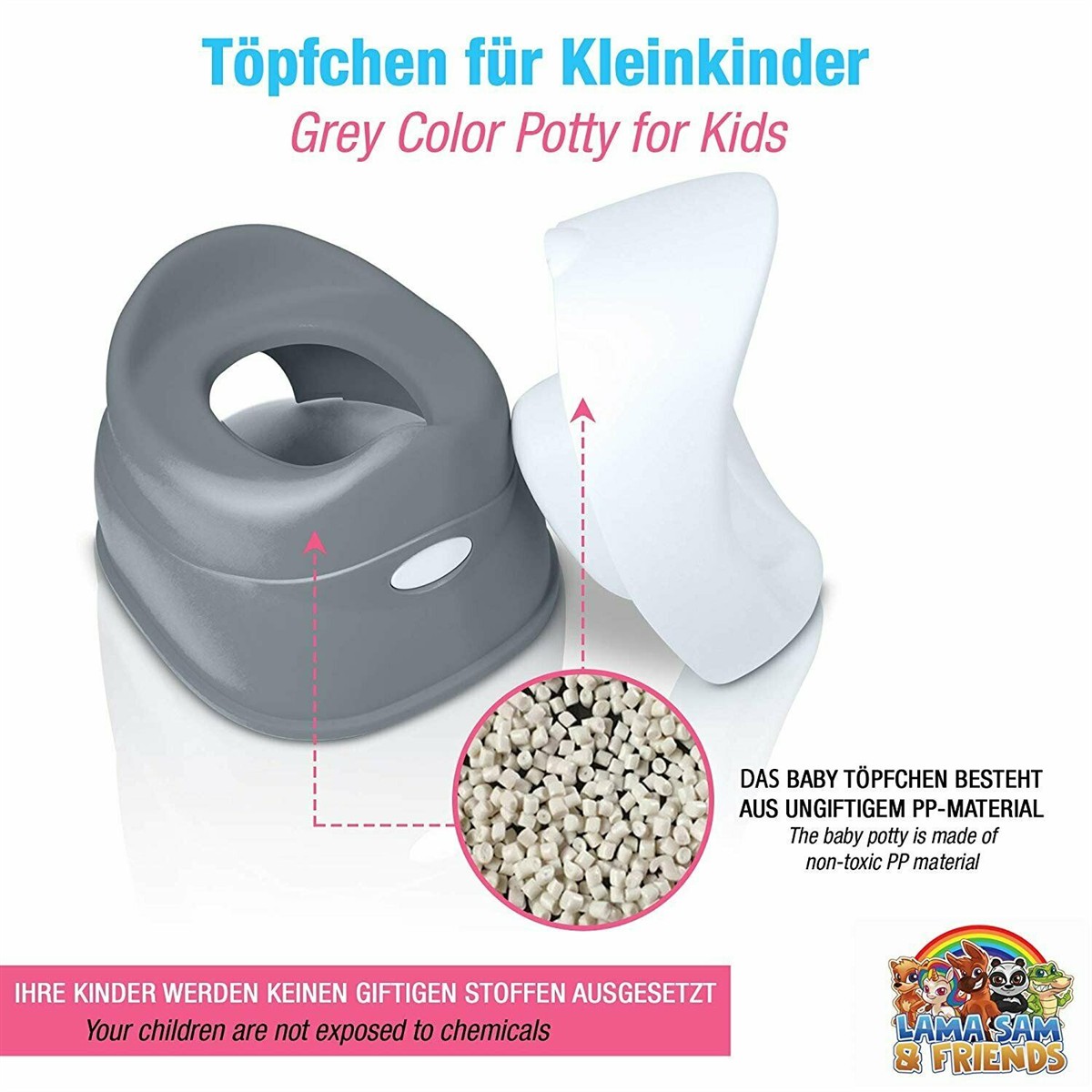 Toepfchen, Kleinkinder, Kinder-Toilette, PP-Material, Graue Farbe
