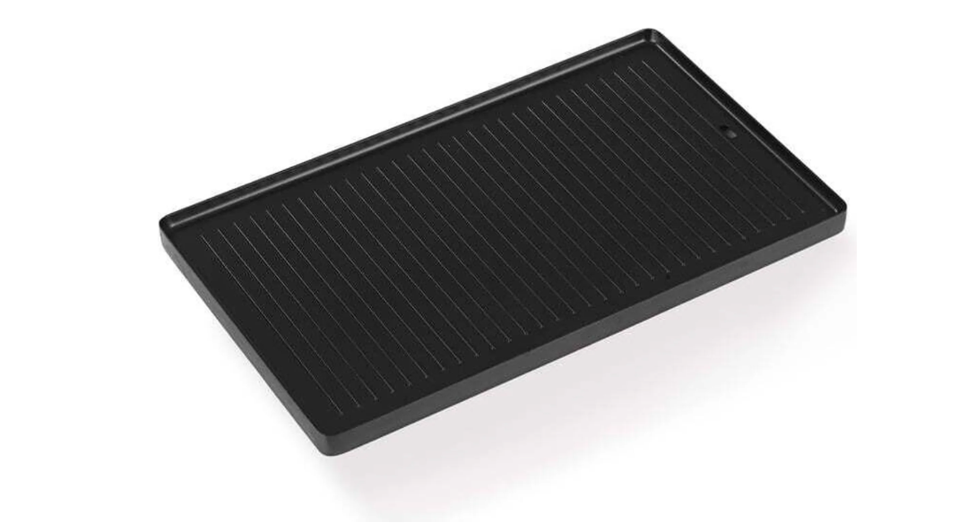 Multifunktionsgrill 3in1 Edelstahl schwarz 1200W 47x24x13cm wendbare Antihaft-Grillplatte Thermostat 9 Spieße 6 Pfännchen