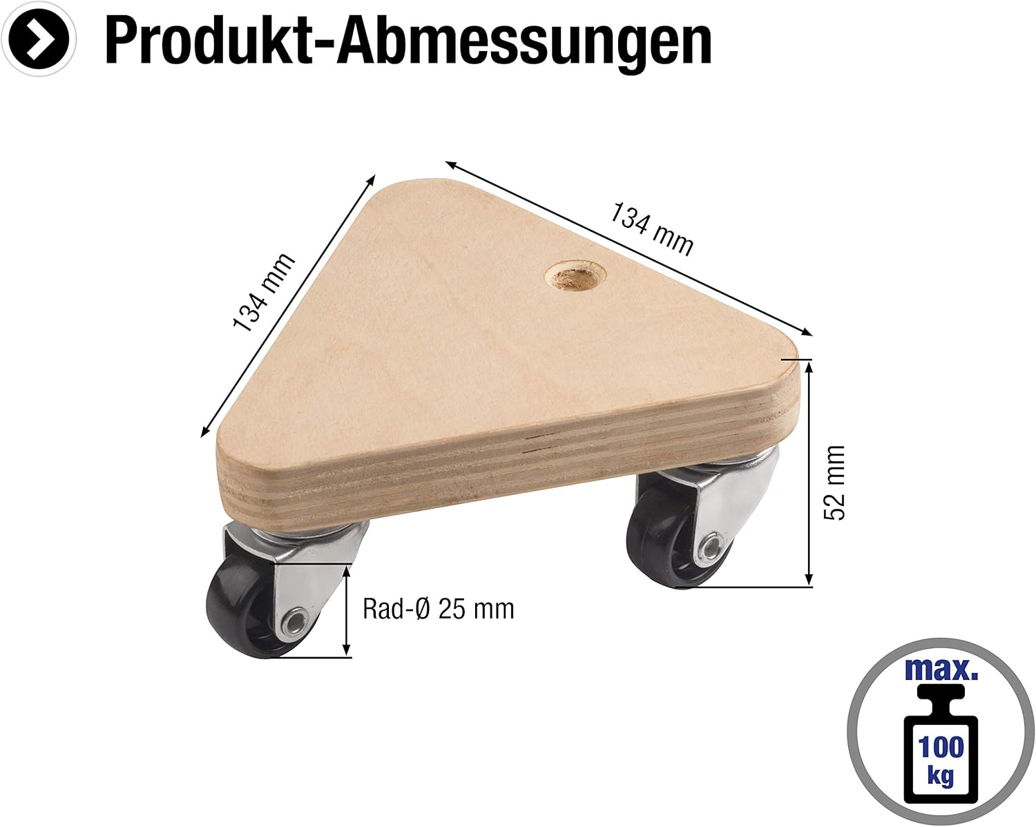 Transportroller 100 kg Tragkraft Möbelroller - Metafranc Rollwagen