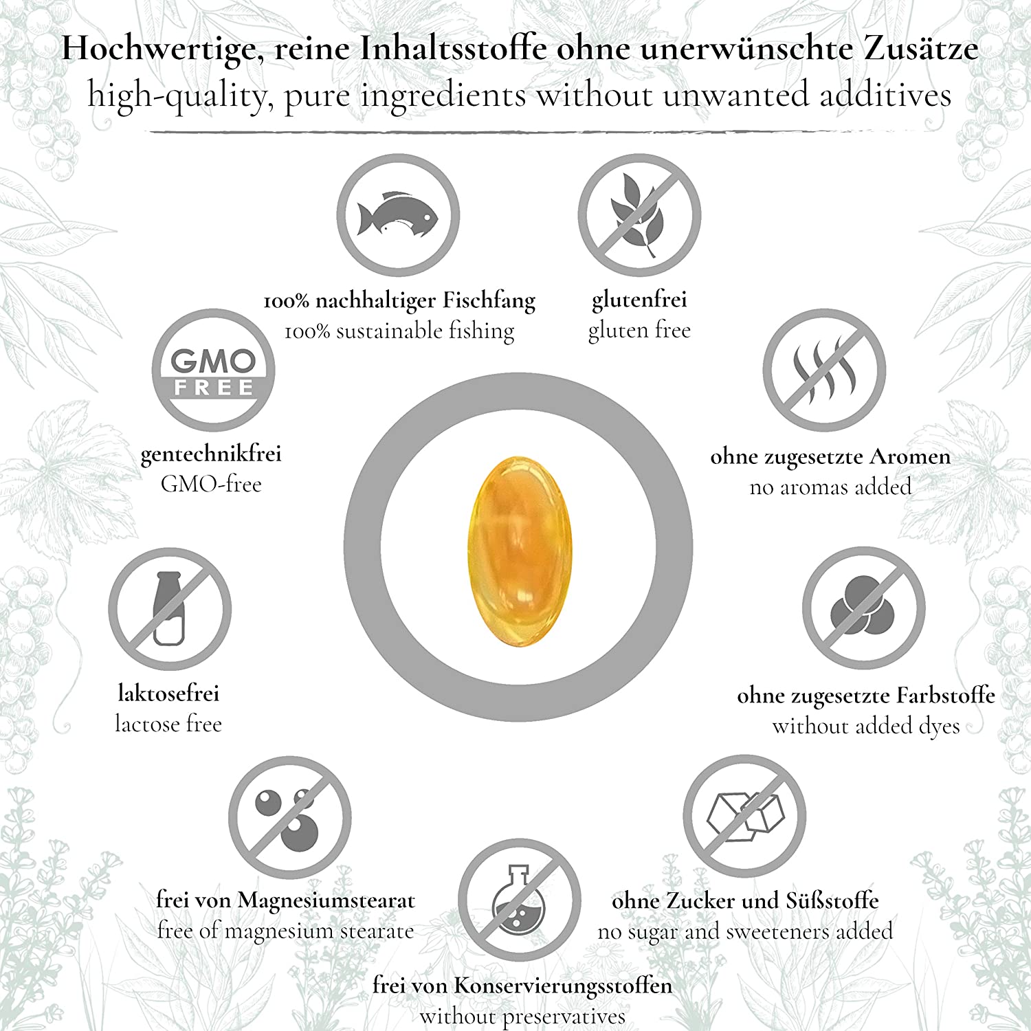 Puretanicals Omega 3 + Vitamin D3 K2 MK7 All-Trans mikroverkapselt 240 Kapseln