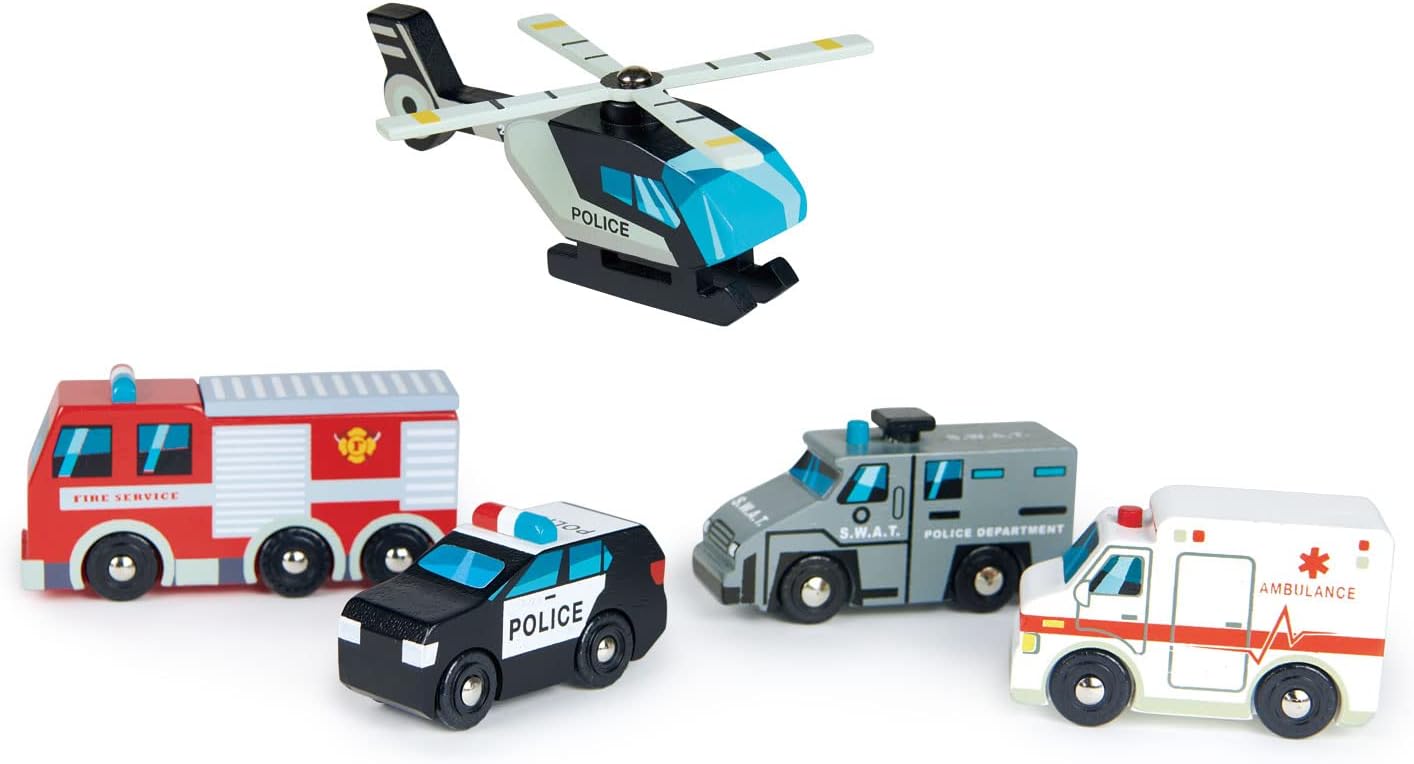 tender leaf toys 7508662 Einsatzfahrzeuge Rettungsfahrzeuge aus Holz