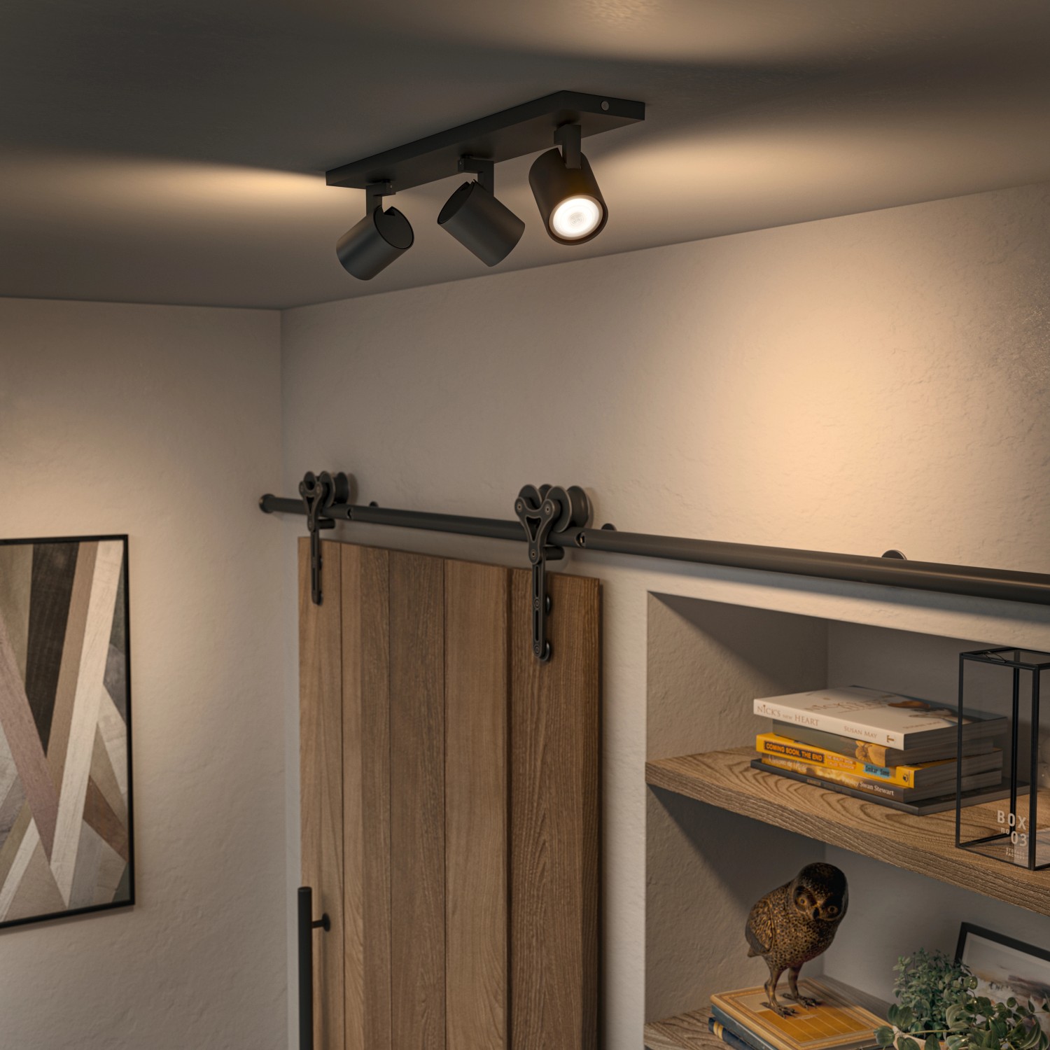 Philips Hue Spot 3 flg. White Ambiance Runner Schwarz 3 x 250 lm inkl. Dimmer