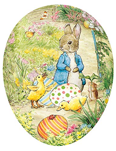 Nestler XXL 35 cm Osterei zum Befüllen - Handgemachte Eier aus Pappe - Motiv Beatrix Potter Eierfund - Liebevolles Ostergeschenk