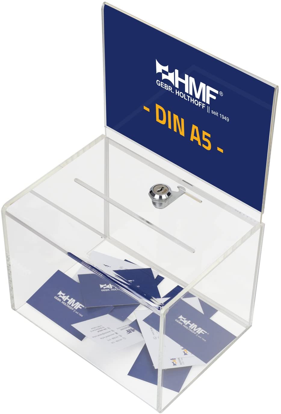 HMF Acryl Spendenbox mit Blatteinschub DIN A5
