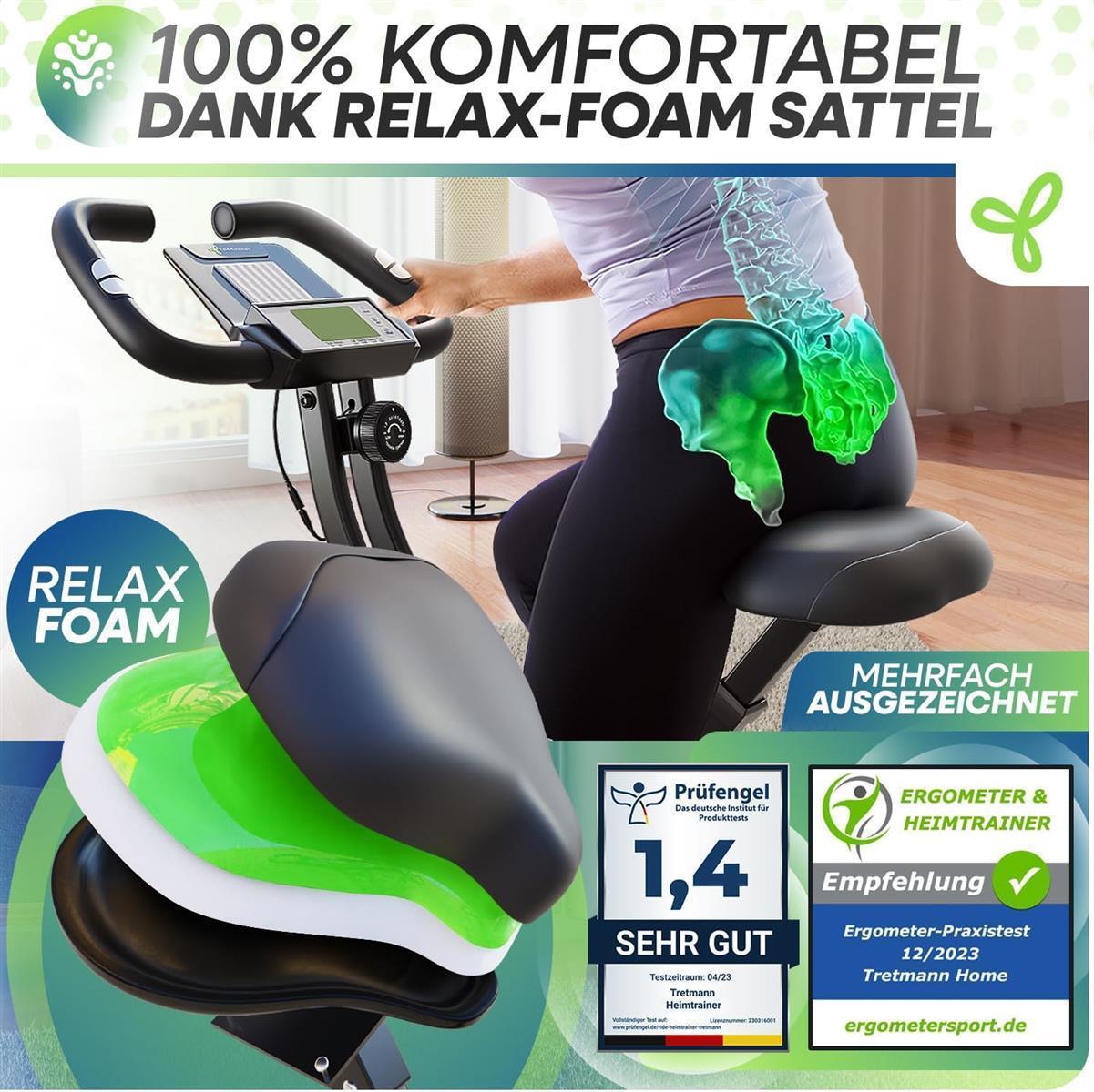Tretmann Hometrainer Fahrrad klappbar Ergometer Heimtrainer Fitnessbike