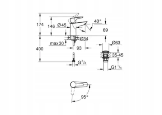 Grohe Start Alira 24 388 000 Chrom Waschtischarmatur stehend
