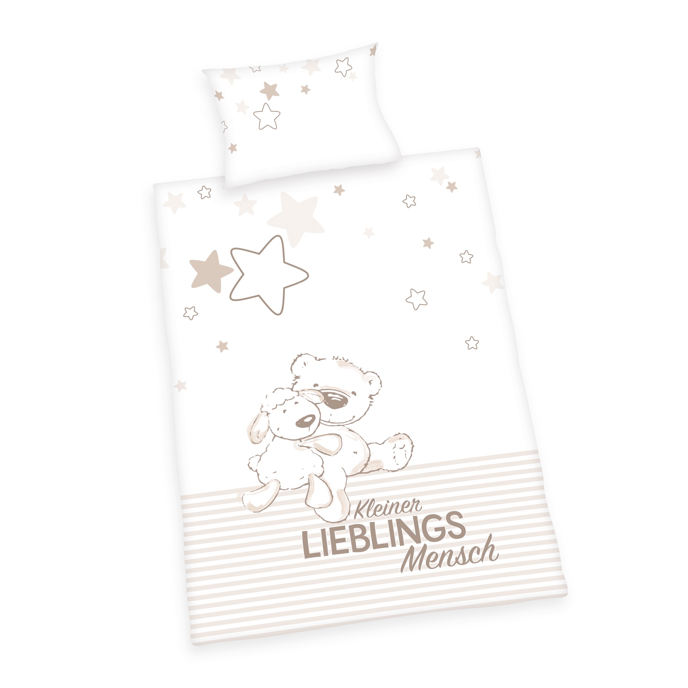 Herding Baby Best Kleinkinder-Bettwäsche-Set, Jana Lieblingsmensch Wendemotiv, Bettbezug 100 x 135 cm, Kopfkissenbezug 40 x 60 cm, Baumwolle/Renforcé