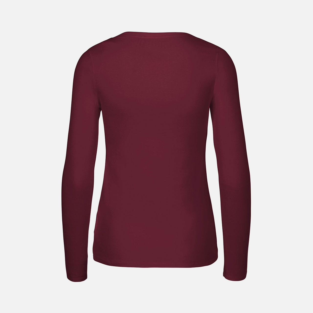 Ladies Long Sleeve Shirt - Bio Baumwolle Bordeaux L Bordeaux