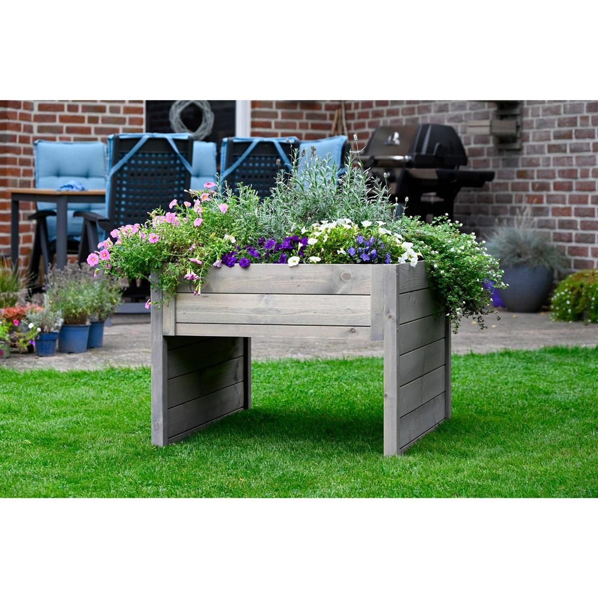 Blumentrog, Blumenbeet, Hochbeet, Holz, Garten