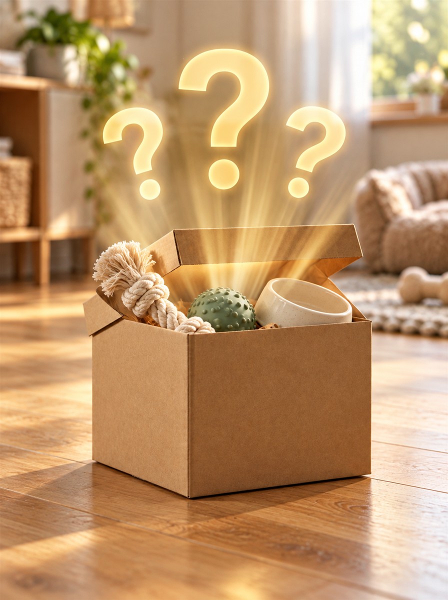 Geschenkbox, Hundespielzeug, Tau-Spielzeug, Noppenball, Keramiknapf